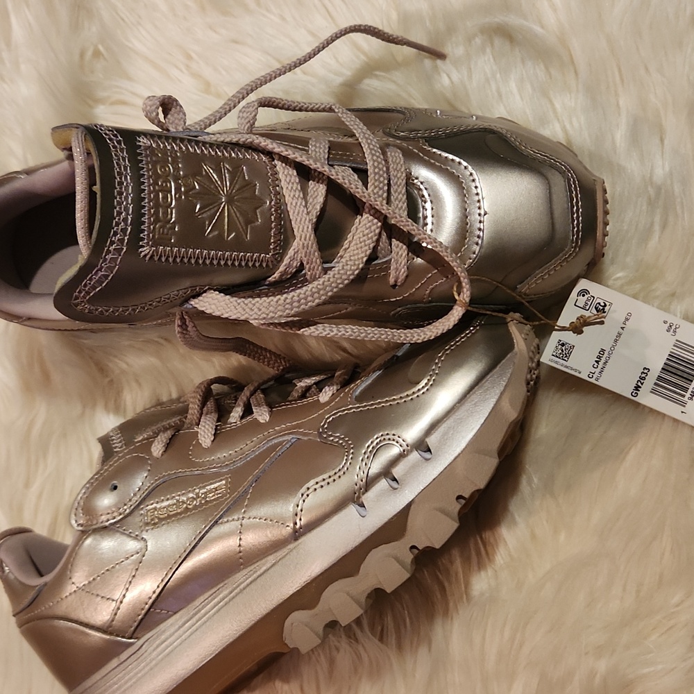 Brand new cardi b reebok sneakers size 8.5 the color is pewter